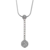 Sterling Silver- Rhodium-Plated Dangle Necklace