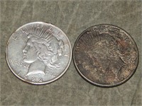 1922 & 1922 S Peace 90% SILVER Dollars