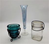 Glass Insulator Candle, Vase, & Canning Jar