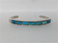 .925 Sterling Silver Turquoise Cuff Bracelet