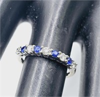 JWBR 14K White Gold Diamond & Sapphire Ring