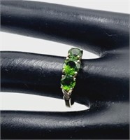 14K Green Chrome Diopside Diamond Accent Ring