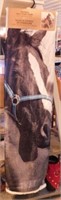 New Photoreal velvet plush sherpa horses throw,