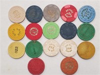 18 Vintage Casino Chips