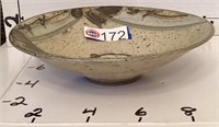 POTTERY SHALLOW BOWL, SIGNED