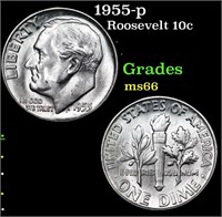 1955-p Roosevelt Dime 10c Grades GEM+ Unc