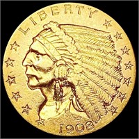 1908 $2.50 Gold Quarter Eagle LIGHTLY CIRCULATED