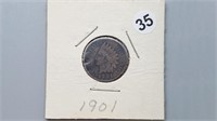 1901 Indian Head Cent rd1035