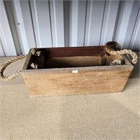 Wood Planter Box W Rope Handles