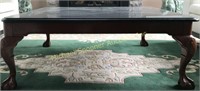 CHIPPENDALE STYLE GREEN MARBLE TOP COFFEE TABLE