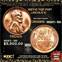 ***Auction Highlight*** 1957-d Lincoln Cent TOP PO