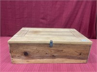 Wooden Pine Box,  8 x 15 x 24.75 in., one hinge