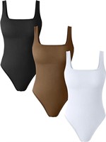 Women's 3 Piece Bodysuits Ribbed Bodysuits-LARGE
