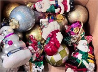 Box of Christmas Ornaments & Decor