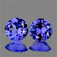 Natural Purple Blue Tanzanite Pair {Flawless-VVS1}