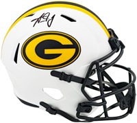 Aaron Jones Autographed White Helmet Beckett BAS