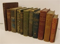 Twelve antique & vintage hardcover books
