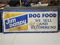 Vintage Metal Jim Dandy Dog Food Sign