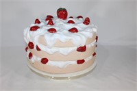 Ceramic Strawberry Shortcake Pedestal Cake Stand