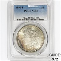 1890-S Morgan Silver Dollar PCGS AU55