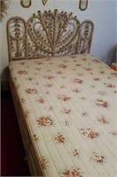 Rattan bed, chair and desk, no foot board