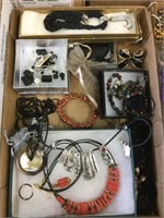 Black colored and other costume jewelry