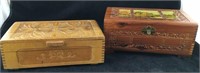 Two Vintage Dovetailed Jewelry/Trinket Boxes