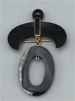 Large Mourning Brooch w 14k parts