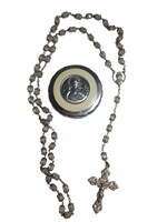 Lajarco Sterling & Crystal Rosary