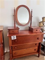 Vintage Cherry Dresser with Mirror & Dovetail