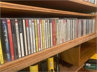 Wooden box full of CDs