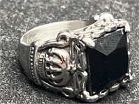 Sanity Stainless Steel Ring w/Gemstone