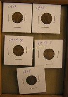 Collection Of 1910'S Wheat Pennies