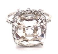 $7500  11.85 cts Morganite & Diamond 14k Ring