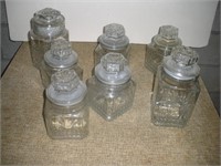 7 Apothecary Jars Glass Containers