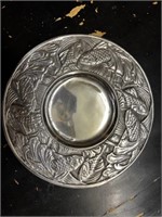 Authentic Pewter Plate w/ Fish Design Made in