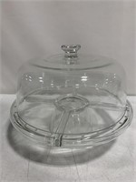 GLASS CAKE STAND 12 x8IN