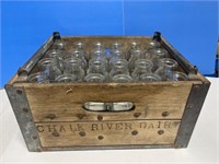 Chalk River Dairy Crate with 24 Milk Bottles