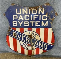 Early porcelain union pacific railroad badge s
