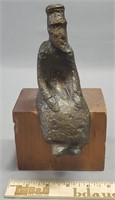 Sitting Man Bronze Signed Rieger 1962