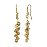 Sterling Silver- Diamond Cut Dangling Earrings