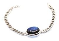Sterling Silver Labradorite Cuban Link Bracelet
