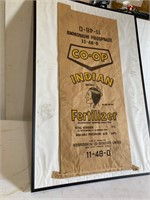Co-op Indian fertilizer bag.Great condition.Framed