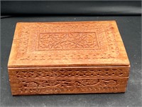 Vintage Hand Carved Wooden Intricate Floral Design