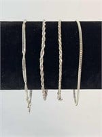 (4) STERLING SILVER NECKLACES