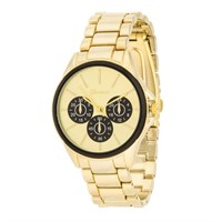 Gold-pl Black Accent 40mm Chronograph Watch