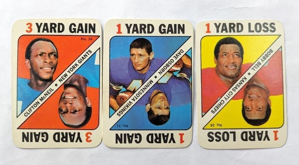 3 1971 Topps Card Gain Game Bell McNeil Osborn