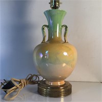 ROYAL WINTON YELLOW GREEN PORCELAIN TABLE LAMP