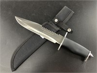 "Combat" knife  with sheath, 13 1/4"
