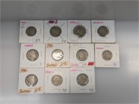 11-Mixed Date Buffalo Nickels